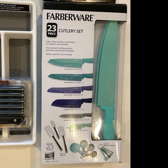Faberware Color Series 23 pce. Cutlery Set Drawer Organizer,&6-Piece Tri - Picture 12 of 16